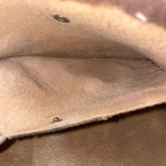 Authentic Gucci Large Monogram Canvas Pouch with Brown and Tan Accents - Picture 9 of 10